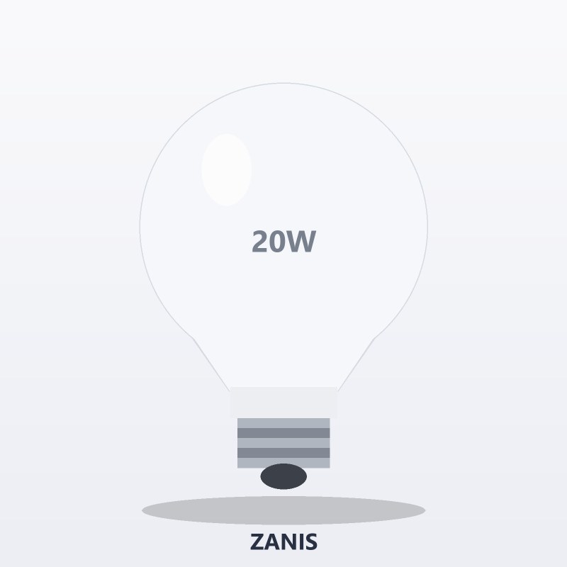 لامپ LED حبابی ۲۰ وات زانیس سرپیچ E27